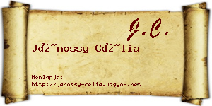 Jánossy Célia névjegykártya